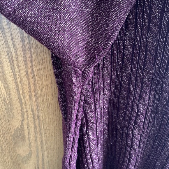 Banana Republic Cable Knit Metallic Sweater Sz XL - Picture 6 of 8